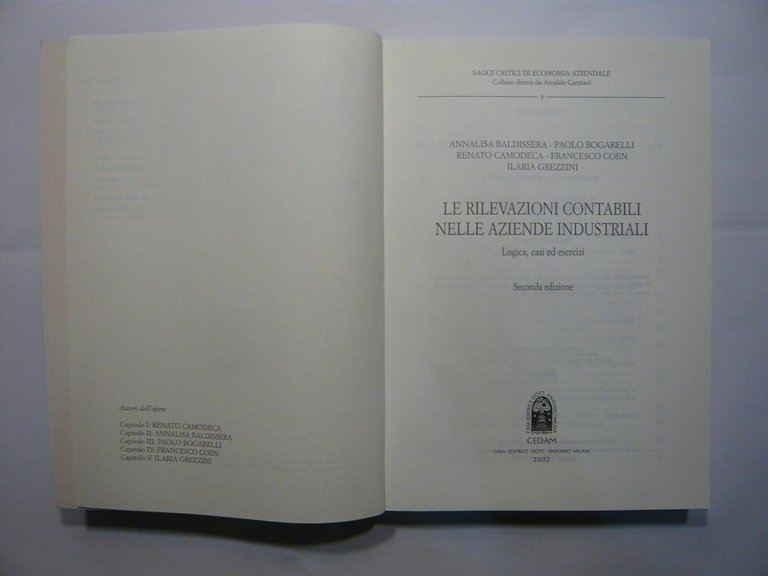 Baldissera,Bogarelli,Camodeca,Coen,Grezzini,RILEVAZIONI CONTABILI NELLE AZIENDE