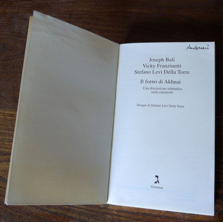 Bali,IL FORNO DI AKHNAI.UNA DISCUSSIONE TALMUDICA SULLA CATASTROFE,2010[ebraismo