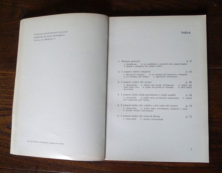 Bandettini,I NUMERI INDICI,1959 Ed.Scientifiche Einaudi/Boringhieri[STATISTICA