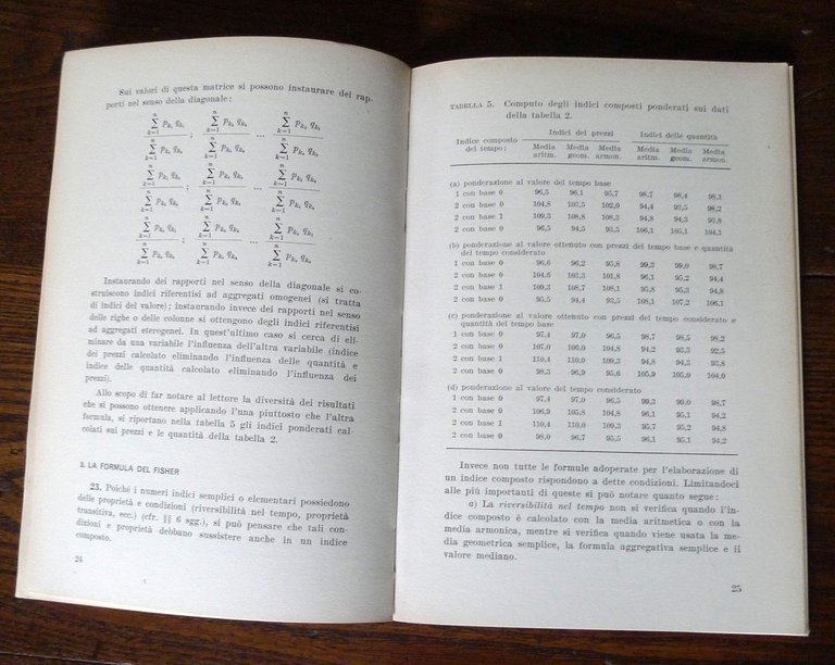 Bandettini,I NUMERI INDICI,1959 Ed.Scientifiche Einaudi/Boringhieri[STATISTICA