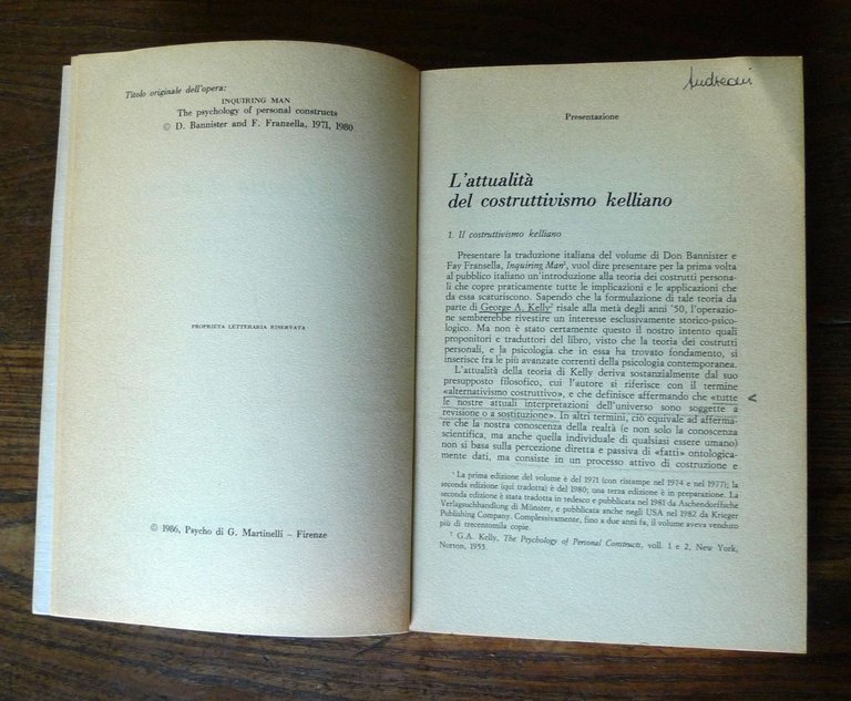 Bannister/Fransella,L'UOMO RICERCATORE,1986[psicologia dei costrutti personali | Immagine Gallery 4