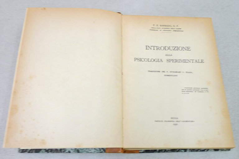 Barbado,INTRODUZIONE ALLA PSICOLOGIA SPERIMENTALE,1930 Angelicum