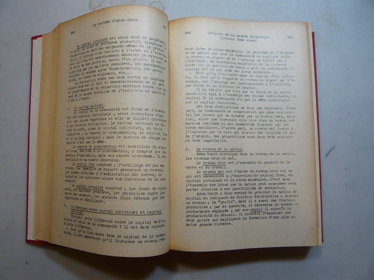 Barrere,HISTOIRE DE LA PENSEE ECONOMIQUE. LICENCE 3E ANNEE, 1957-1958