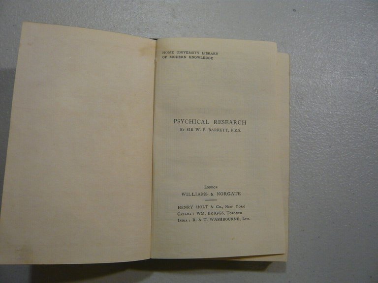 Barrett, PHYSICAL RESEARCH, Londra 1910