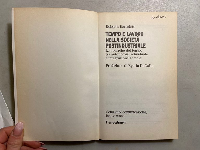 Bartoletti,TEMPO E LAVORO NELLA SOCIETA’ POSTINDUSTRIALE,F. Angeli 1998