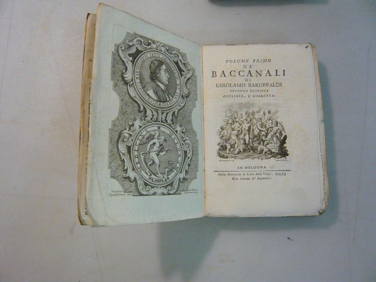 Baruffaldi, DE’ BACCANALI, Bologna 1752 [Bolzoni, della Volpe]
