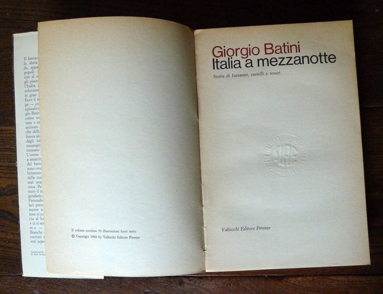 Batini,ITALIA A MEZZANOTTE.Storie di fantasmi,castelli e tesori,1968 Vallecchi
