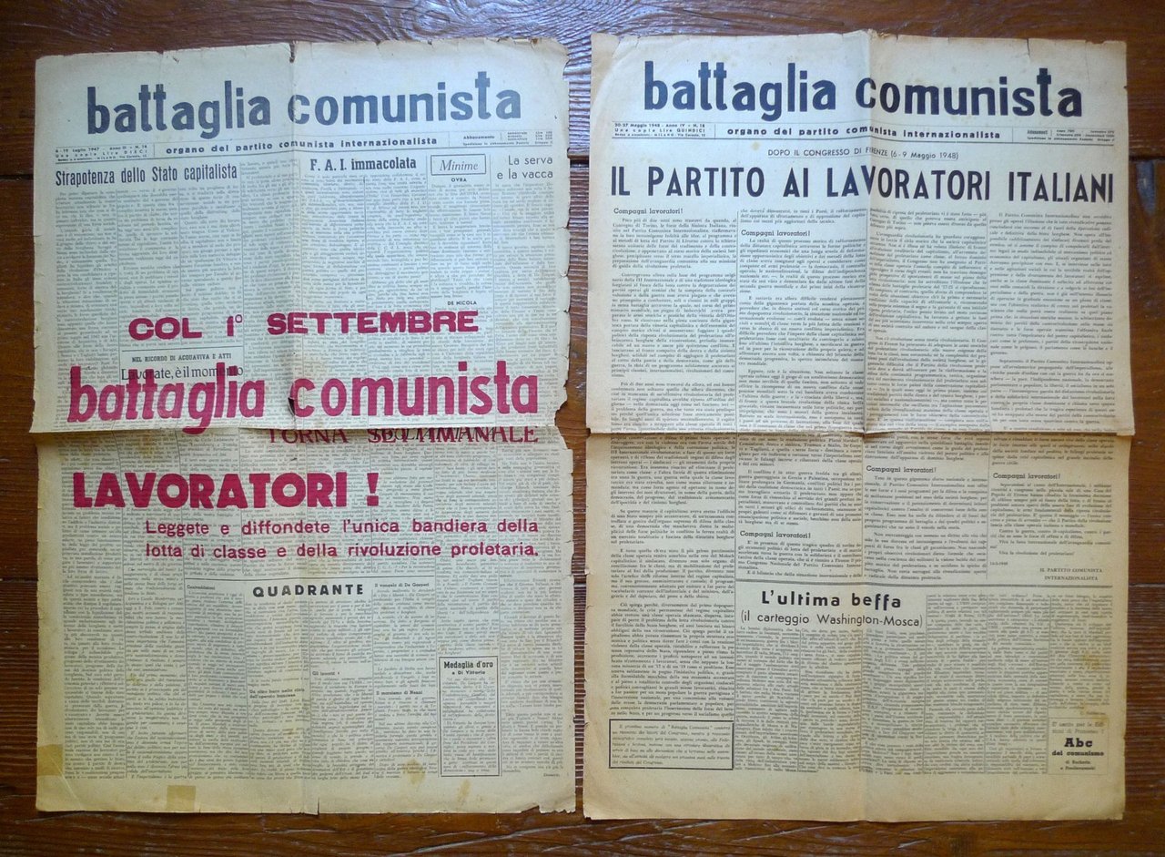 BATTAGLIA COMUNISTA.ORGANO DEL PCInt,1946-1971[comunismo,Onorato Damen | Immagine principale