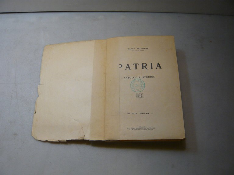 Battaglia,PATRIA,Milano,1934[antologia storica