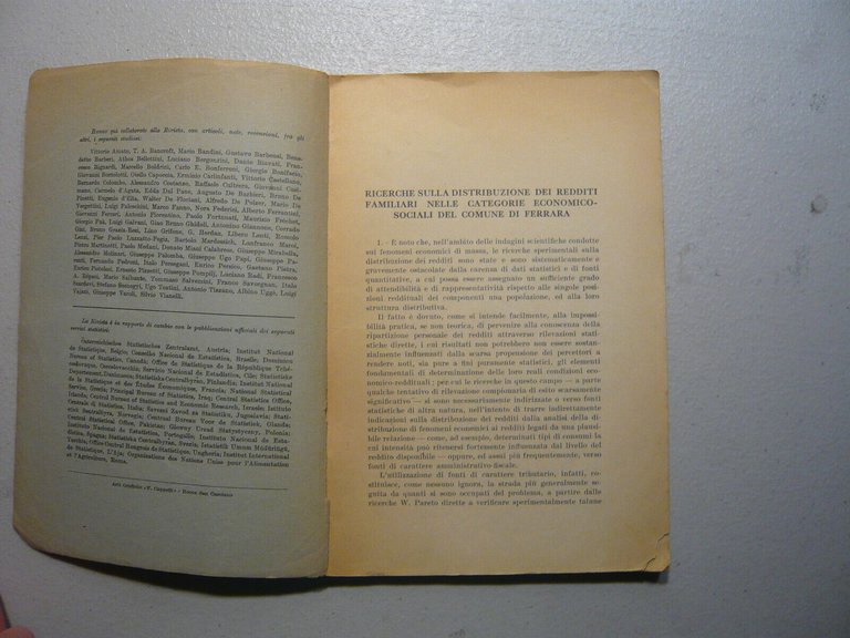 Bellettini,RICERCHE SULLA DISTRIBUZIONE DEI REDDITI FAMILIARI,1955[statistica