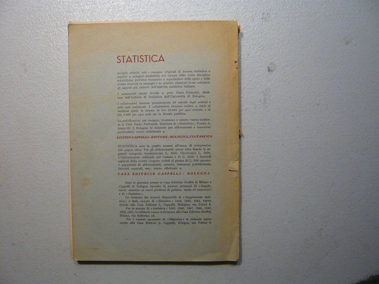 Bellettini,RICERCHE SULLA DISTRIBUZIONE DEI REDDITI FAMILIARI,1955[statistica
