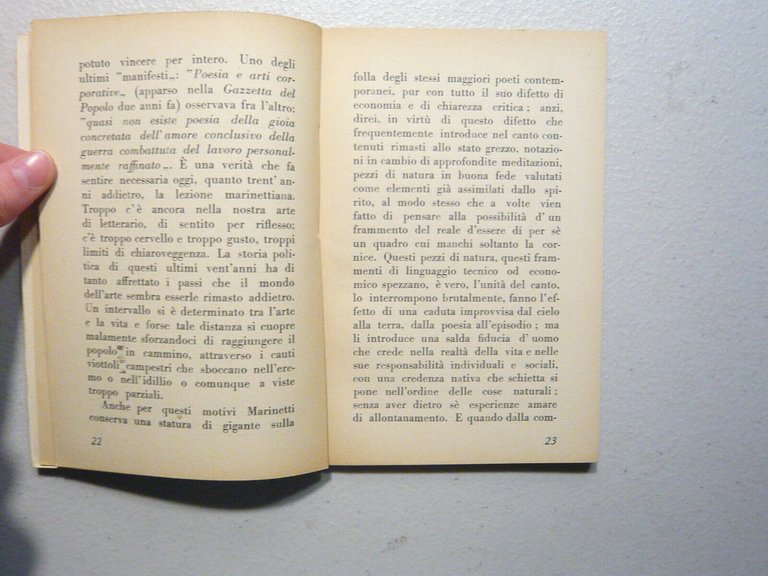 Bellonzi, SAGGIO SULLA POESIA DI MARINETTI, Argalia 1943[futurismo