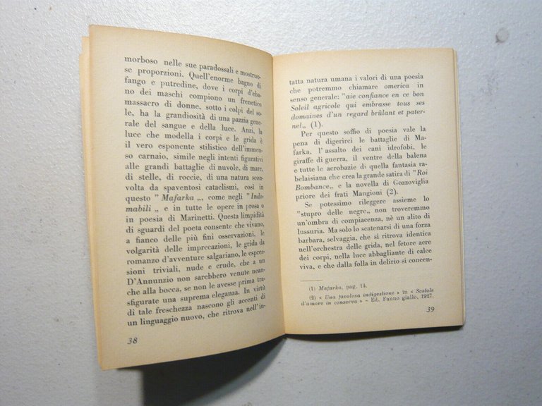 Bellonzi, SAGGIO SULLA POESIA DI MARINETTI, Argalia 1943[futurismo
