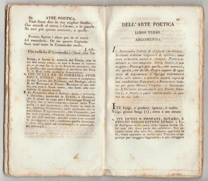 Benedetto Menzini,ARTE POETICA,1816 Vannini,Prato[poesia Toscana,Arcadia
