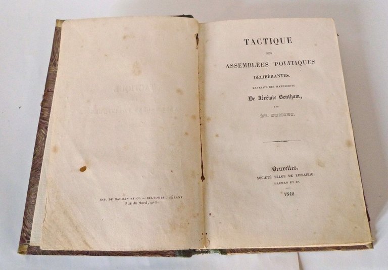 Bentham,TACTIQUE DES ASSEMBLEES POLITIQUES DELIBERANTES,1840[Dumont,filosofia