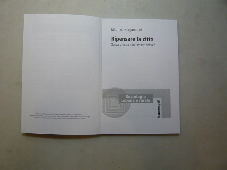 Bergamaschi,RIPENSARE LA CITTA’.Senza dimora e intervento sociale,FrancoAngeli