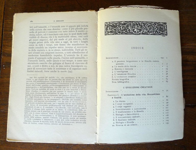 Bergson,L'EVOLUZIONE CREATRICE,1938 Mondadori II ed.[FILOSOFA,BANFI