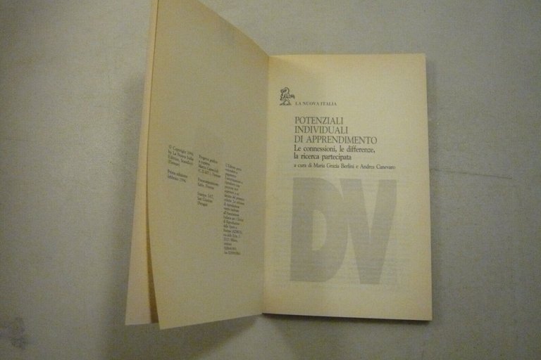 Berlini,Canevaro,POTENZIALI INDIVIDUALI DI APPRENDIMENTO,La Nuova Italia 1999