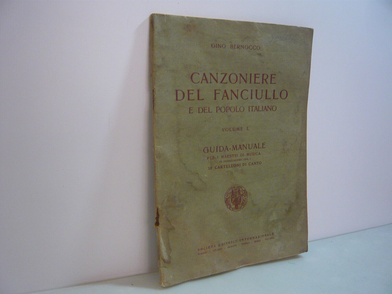 Bernocco,CANZONIERE DEL FANCIULLO .Guida-Manuale per i maestri di musica,1930