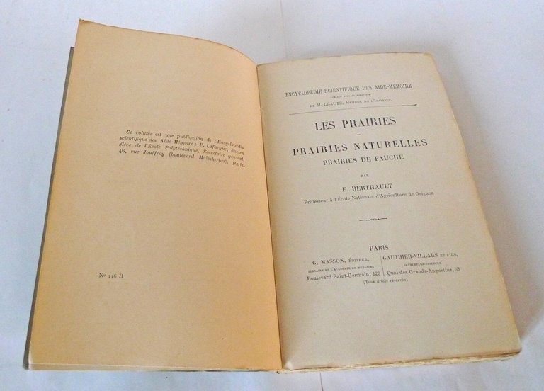 Berthault,LES PRAIRIES,Masson[NATURELLES,DE FAUCHE,agricoltura.foraggio,manuale