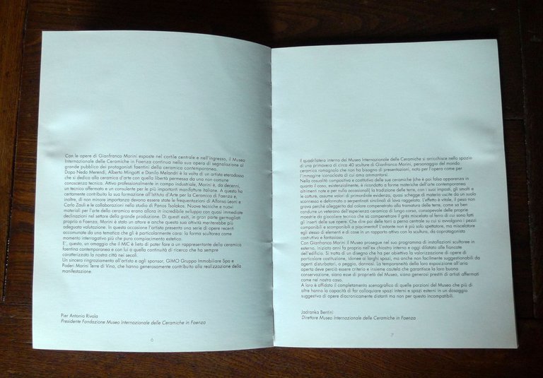 Bertoni,GIANFRANCO MORINI.GESTIMATERICI.Catalogo,2009 Faenza Museo Ceramiche