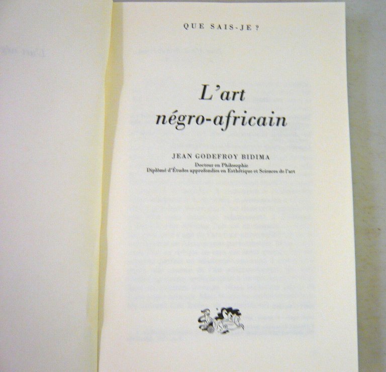 Bidima,L’ART NÉGRO-AFRICAIN,1997 P.U.F.[arte africana,Que sais-je?