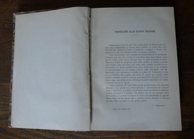 Bizzozero,MANUALE DI MICROSCOPIA CLINICA,1901 Vallardi[storia medicina