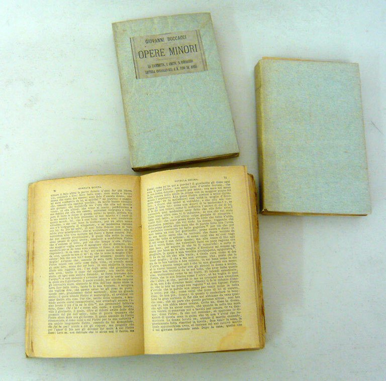 Boccaccio,OPERE MINORI(1879)/IL DECAMERON,2 voll.(1902)Sonzogno