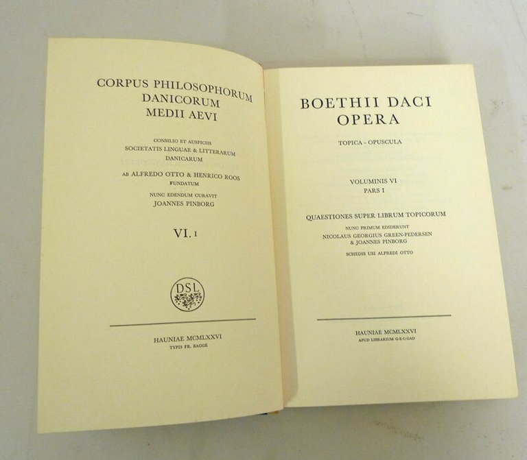 Boezio di Dacia,Boethii Daci OPERA.Topica-Opuscula VI-1,1976[filosofia medievale
