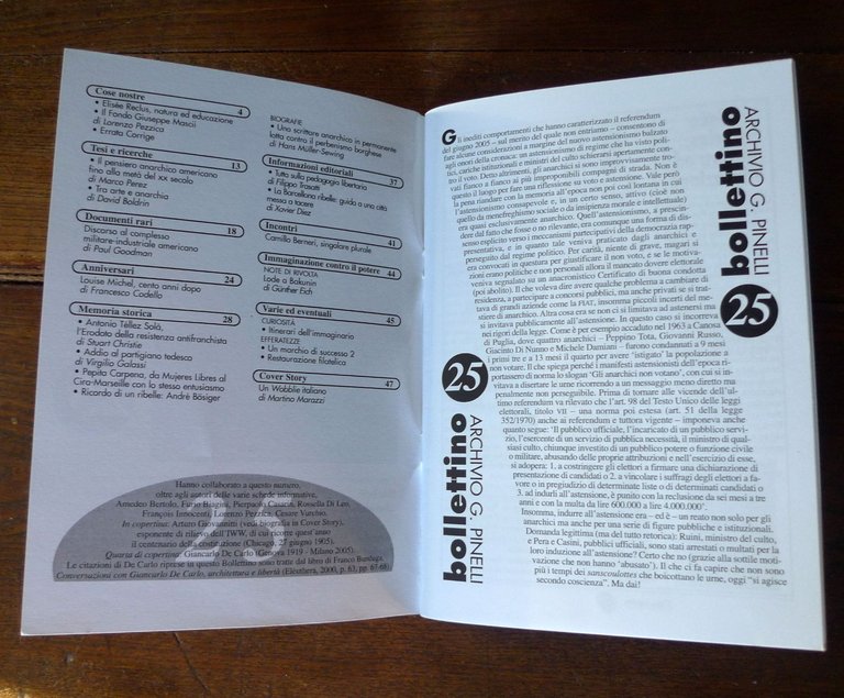 BOLLETTINO n.25 2005.CENTRO STUDI LIBERTARI-ARCHIVIO G.PINELLI[ANARCHIA,E.Reclus | Immagine Gallery 2