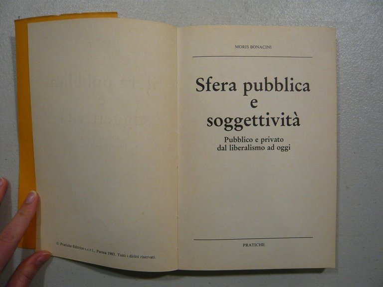 Bonacini,SFERA PUBBLICA E SOGGETTIVITA’, 1983[economia, diritto