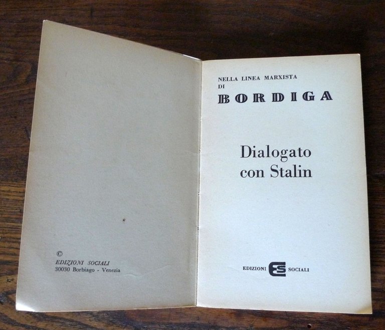 Bordiga,DIALOGATO CON STALIN,1975 Ed.Sociali[TESTI DEL COMUNISMO