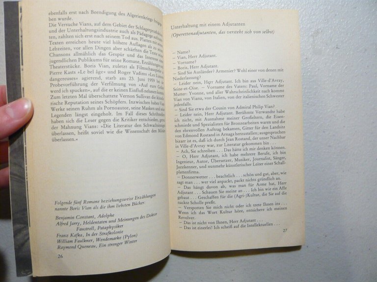 Boris Vian,DER DESERTEUR.Chansons, satire und Erzählungen, 1980[Klaus Volker