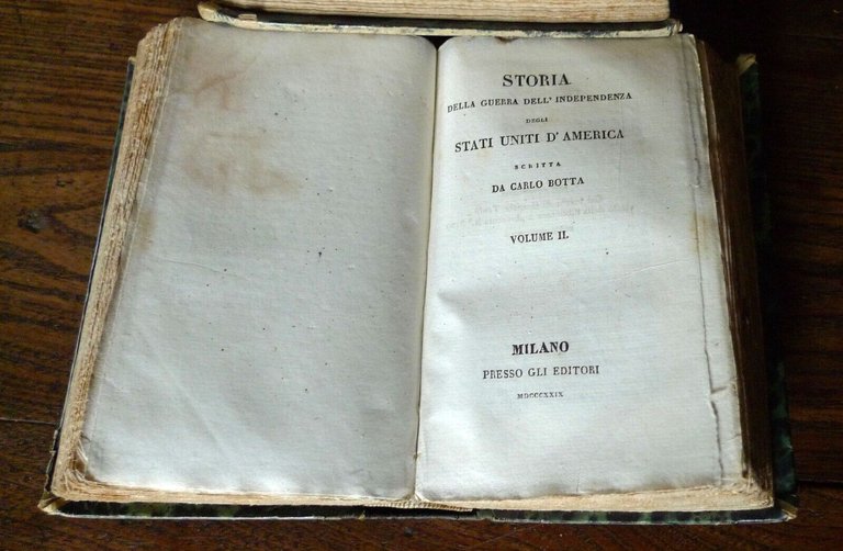 Botta,STORIA DELLA GUERRA DELL'INDIPENDENZA DEGLI STATI UNITI D'AMERICA,1829
