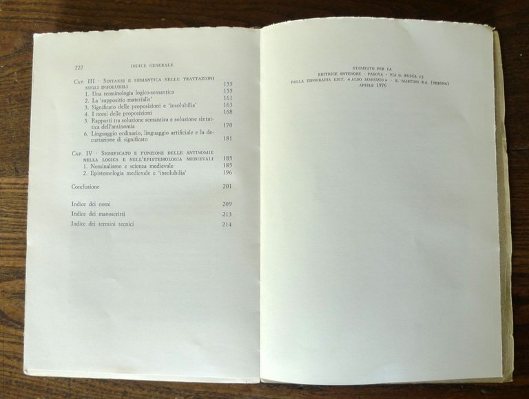 Bottin,LE ANTINOMIE SEMANTICHE NELLA LOGICA MEDIEVALE,1976 Antenore[FILOSOFIA | Immagine Gallery 6