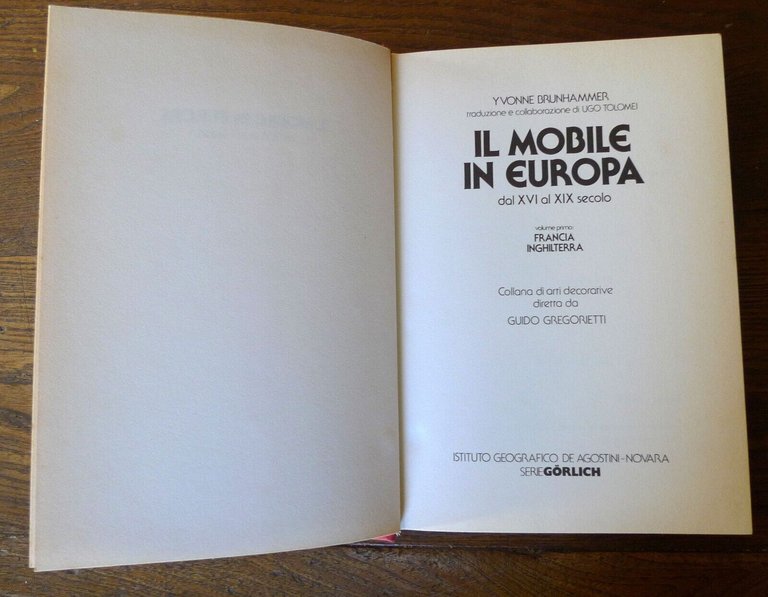 Brunhammer/Tolomei,IL MOBILE IN EUROPA DAL XVI AL XIX SECOLO,1966 De …