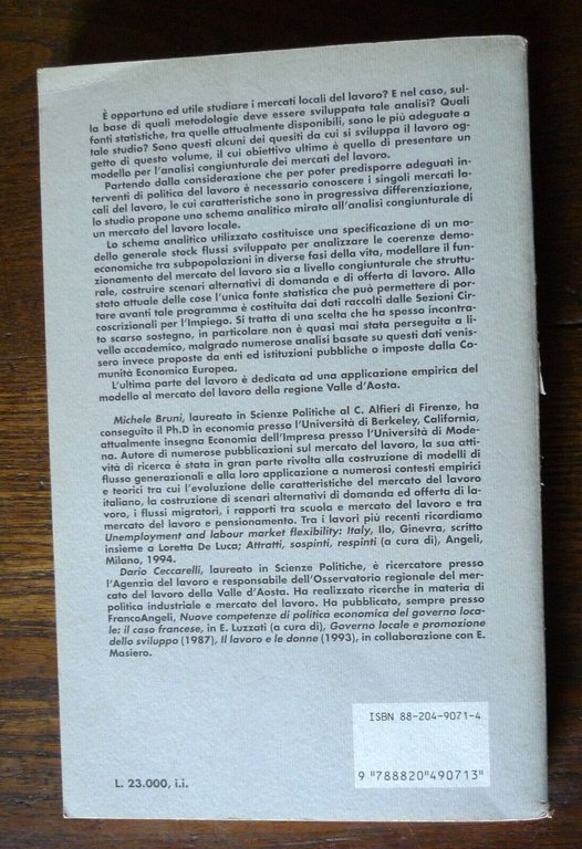 Bruni,I MERCATI LOCALI DEL LAVORO:UN MODELLO PER L'ANALISI CONGIUNTURALE,1995