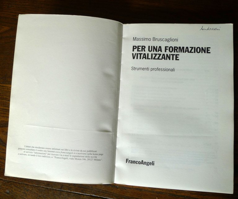 Bruscaglioni,PER UNA FORMAZIONE VITALIZZANTE.Strumenti professionali,2005 | Immagine Gallery 3
