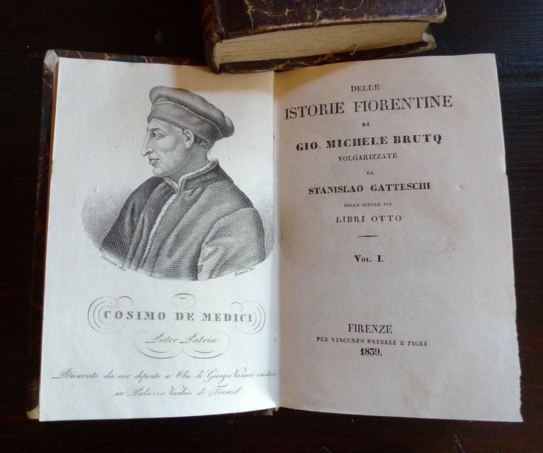 BRUTO,DELLE ISTORIE FIORENTINE,1839 Batelli[storia Firenze,De Medici,Gatteschi