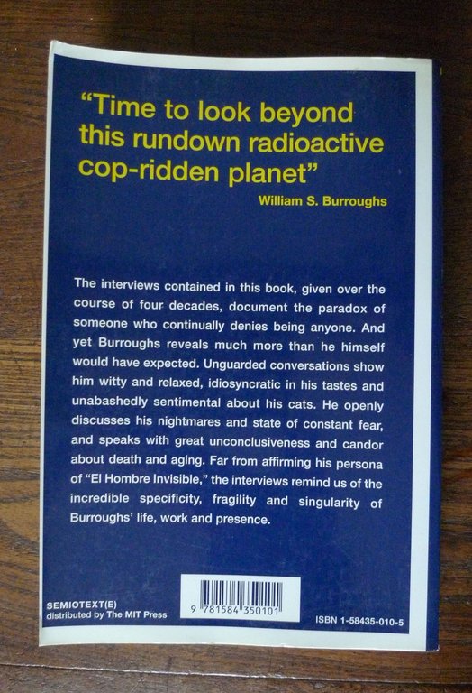 BURROUGHS LIVE.THE COLLECTED INTERVIEWS OF WILLIAM S.BURROUGHS 1960-1997