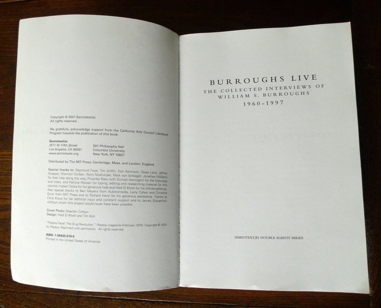 BURROUGHS LIVE.THE COLLECTED INTERVIEWS OF WILLIAM S.BURROUGHS 1960-1997