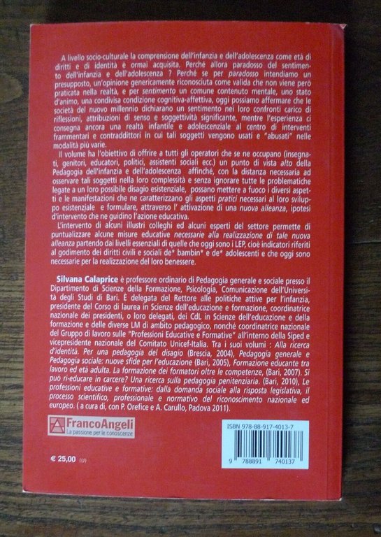 Calaprice,PARADOSSO DELL'INFANZIA E DELL'ADOLESCENZA,2016 FrancoAngeli[PEDAGOGIA