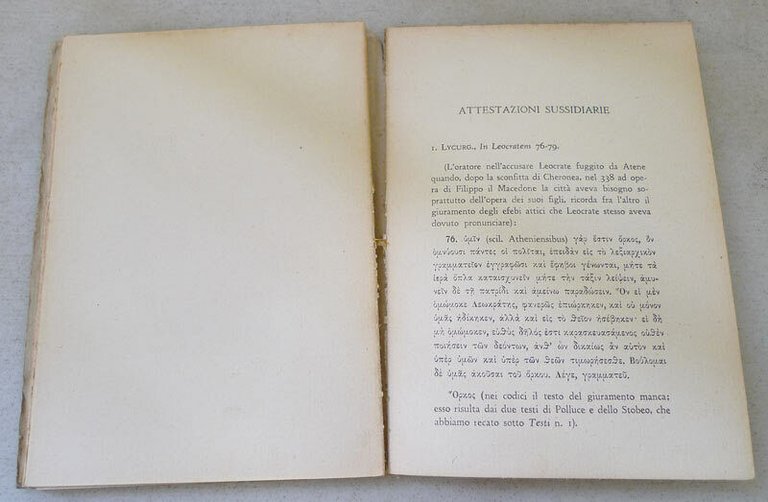 Calderini,DOCUMENTI DEL GIURAMENTO CIVICO GRECO,1945 Marzorati[storia antica