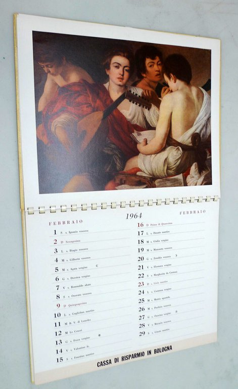 Calendario 1964/1984.GIACOMO FAVRETTO/CARAVAGGIO,Cassa di Risparmio in Bologna