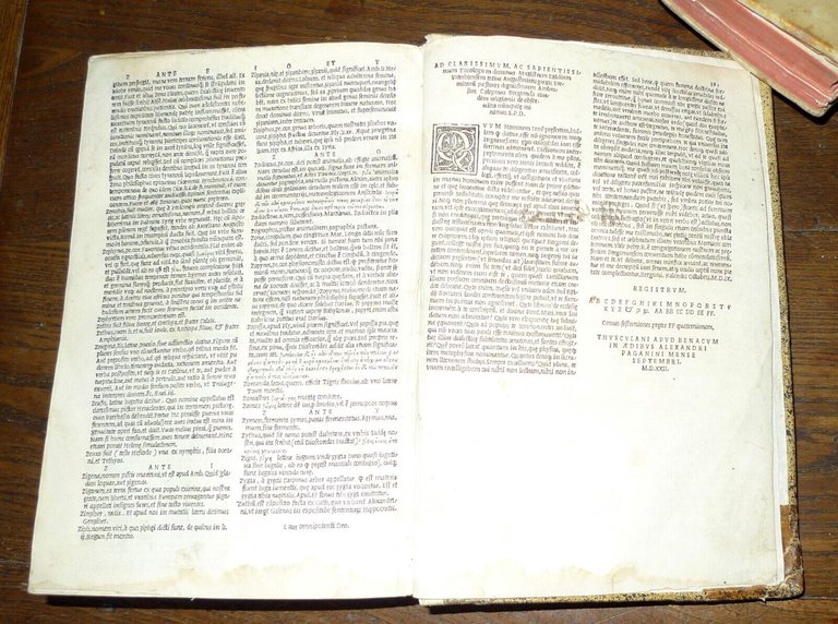 Calepino,AMBROSII CALEPINI VOCABOLARIUS THESAURUS,1522 PAGANINI[vocabolario