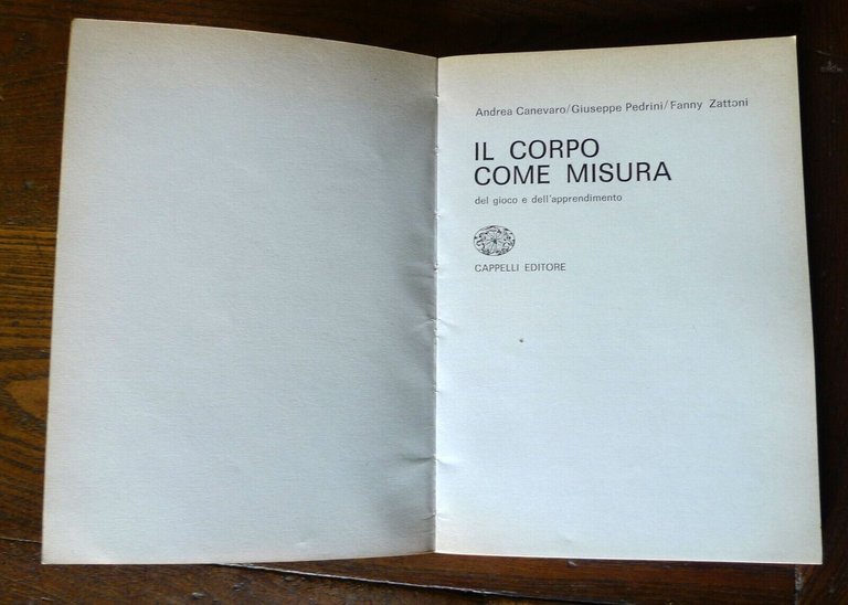 Canevaro,IL CORPO COME MISURA del gioco e dell'apprendimento,1980[pedagogia