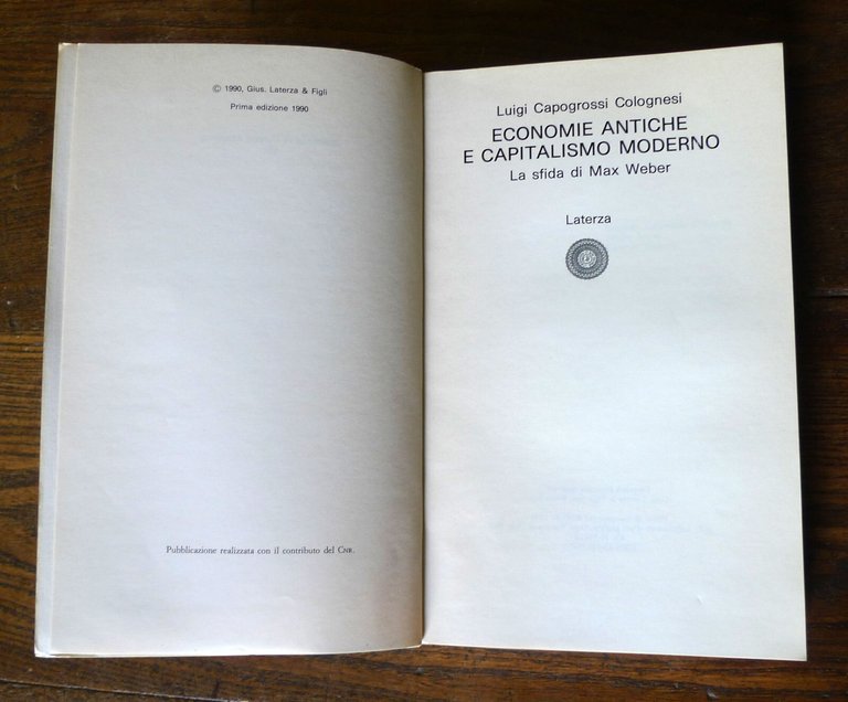 Capogrossi Colognesi,ECONOMIE ANTICHE E CAPITALISMO MODERNO,'90[Max Weber,storia