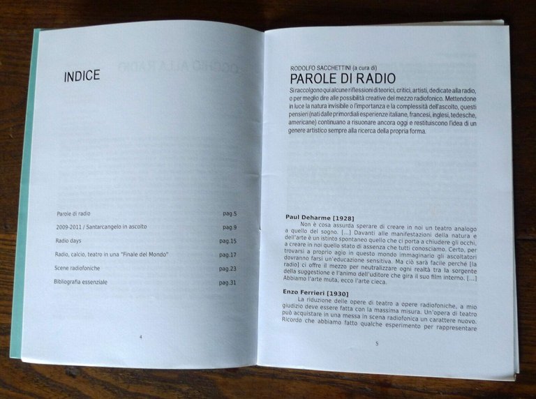 Caputo/Cava,QUADERNO 1.OCCHIO ALLA RADIO.Radio e Teatro.Santarcangelo 2009/2011