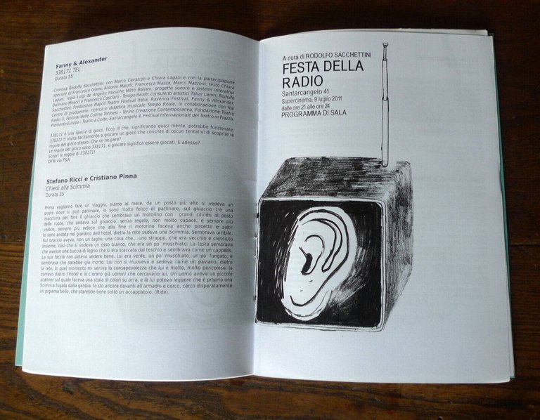 Caputo/Cava,QUADERNO 1.OCCHIO ALLA RADIO.Radio e Teatro.Santarcangelo 2009/2011