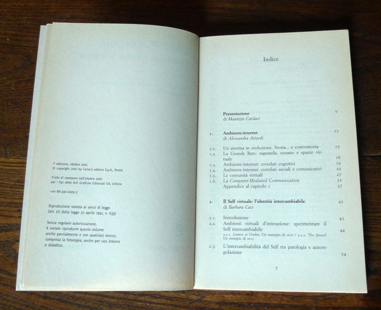 Cardaci,CIBER-PSICOLOGIA.Esplorazioni cognitive di Internet,2001 Carocci